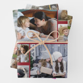 Familie Foto Collage 36 Afbeeldingen 3 Kleuren Aan Inpakpapier Vel (In situ)