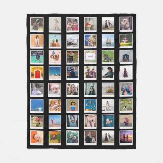 Familie Foto collage 48 Foto's gepersonaliseerd F Fleece Deken (Voorkant)