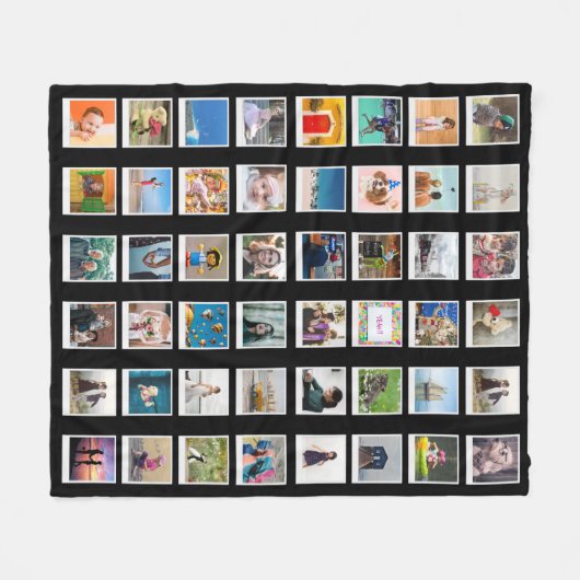 Familie Foto collage 48 Foto's gepersonaliseerd F Fleece Deken (Voorkant (Horizontaal))