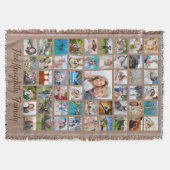 Familie Foto Collage 51 Foto's Aangepaste tekstkle Deken (Voorkant)