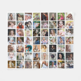 Familie Foto Collage 56 Square Afbeelding Easy Cus Fleece Deken