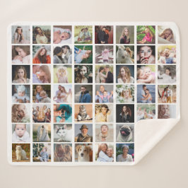 Familie Foto Collage 56 Square Afbeelding Easy Cus Sherpa Deken