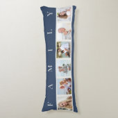 FAMILIE Foto Collage 6 Afbeelding Blauw Lichaamskussen (Voorkant Verticaal)