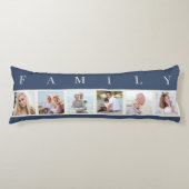 FAMILIE Foto Collage 6 Afbeelding Blauw Lichaamskussen (Voorkant)