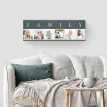 FAMILIE Foto Collage 6 Afbeelding Grauwe grijs Canvas Afdruk<br><div class="desc">De gepersonaliseerde uitgeruste canvasdruk met het woord FAMILIE die boven uw foto's wordt geschreven. Het fotomalplaatje is opstelling voor u om 6 van uw favoriete afbeeldingen toe te voegen, die in vierkant formaat in een eenvoudige, stripstijl, fotocollage worden getoond. Dit slimme en stijlvolle stukje wandkunst heeft een modern kleurenpalet van...</div>