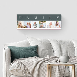 FAMILIE Foto Collage 6 Afbeelding Grauwe grijs Canvas Afdruk