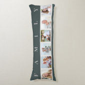 FAMILIE Foto Collage 6 Afbeelding Grauwe grijs Lichaamskussen (Voorkant Verticaal)