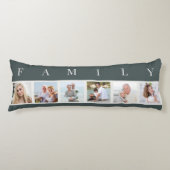 FAMILIE Foto Collage 6 Afbeelding Grauwe grijs Lichaamskussen (Voorkant)