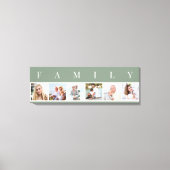 FAMILIE Foto Collage 6 Afbeelding Green and Natura Canvas Afdruk (Voorkant)