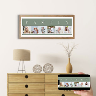 FAMILIE Foto Collage 6 Afbeelding Strip Green Cust Poster