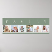 FAMILIE Foto Collage 6 Afbeelding Strip Green Cust Poster (Voorkant)