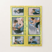 Familie Foto Collage 6 Afbeeldingen Golden geperso Legpuzzel (Verticaal)