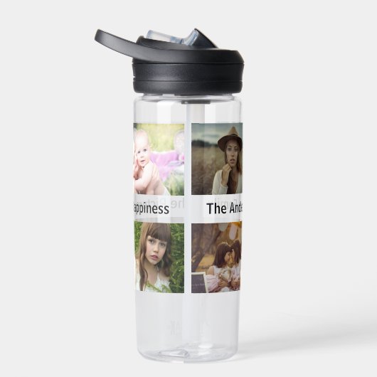 Familie Foto Collage 8 Aangepaste Afbeeldingen | N Waterfles (Rechts)