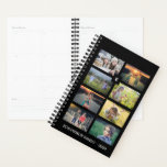 Familie foto collage 8 foto's zwart gepersonalisee planner<br><div class="desc">Maak je eigen familiefoto collage, 8 foto's op zwarte achtergrond, planner. U kunt uw eigen foto's en naam, monogram en jaartal toevoegen aan creëer, een zeer unieke en persoonlijke planner.</div>