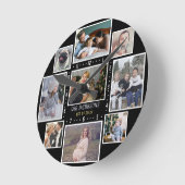 Familie Foto Collage 9 Aangepaste foto's Naam toev Ronde Klok (Hoek)