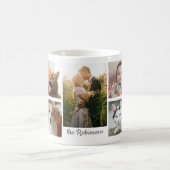 Familie Foto Collage 9 Afbeeldingen Monogram Easy  Koffiemok (Center)