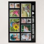 Familie Foto Collage Aangepaste naam Gemakkelijk z Legpuzzel (Verticaal)