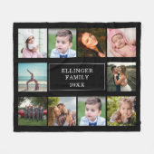 Familie Foto Collage Black Aangepaste fleece Blank (Voorkant (Horizontaal))