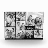 Familie Foto Collage Black en White Love (Voorkant)