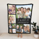 Familie Foto Collage Black Fleece Deken