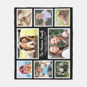 Familie Foto Collage Black Fleece Deken (Voorkant)