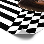 Familie Foto Collage Black & White Stripes Checker Poster (Hoek)