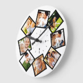 Familie Foto Collage Chic Black en White Grote Klok (Hoek)