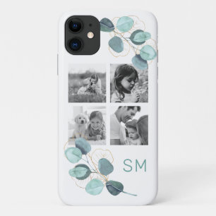 Familie Foto Collage Eucalyptus Black & White Case-Mate iPhone Case