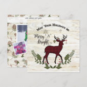 Familie Foto Collage Farmhouse Kerstmis Feestdagenkaart (Voorkant / Achterkant)