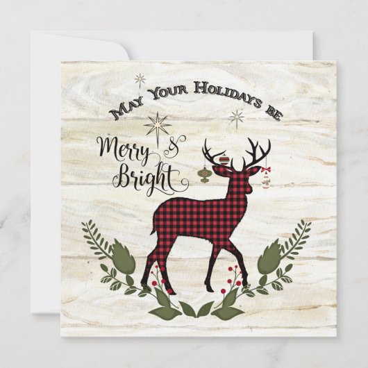 Familie Foto Collage Farmhouse Kerstmis Feestdagenkaart (Voorkant)