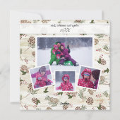 Familie Foto Collage Farmhouse Kerstmis Feestdagenkaart (Achterkant)