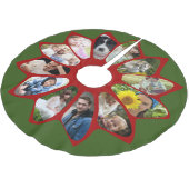 Familie Foto Collage Flower Red en Green Easy Kerstboom Rok (Gekanteld)