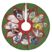Familie Foto Collage Flower Red en Green Easy Kerstboom Rok (Voorkant)
