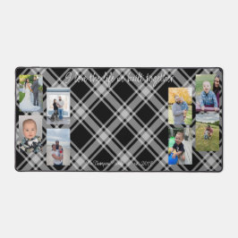 Familie foto collage geruite achtergrond bureaumat