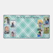 Familie foto collage geruite achtergrond bureaumat (Voorkant)