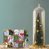 Familie Foto Collage Grid Groen en Rood Kerstmis Fotoplaat