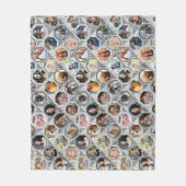 Familie foto collage grijze quilt look 28 stuks fleece deken (Voorkant)