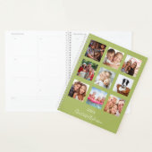 Familie foto collage groene naam script 2023 planner (Display)