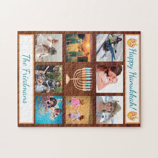 Familie Foto Collage Hanukkah Gift Keepomwille Legpuzzel (Horizontaal)