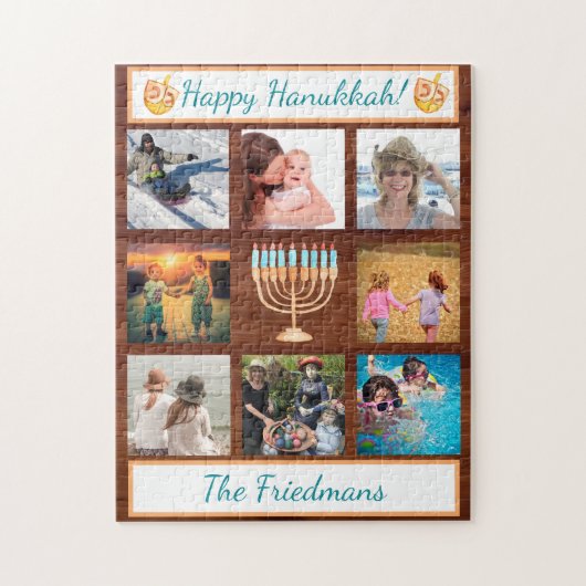 Familie Foto Collage Hanukkah Gift Keepomwille Legpuzzel (Verticaal)