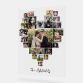 Familie Foto Collage Hart 25 Afbeeldingen Aangepas Acryl Bord (Hoek)