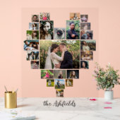 Familie Foto Collage Hart 25 Afbeeldingen Aangepas Acryl Bord (Huwelijk)