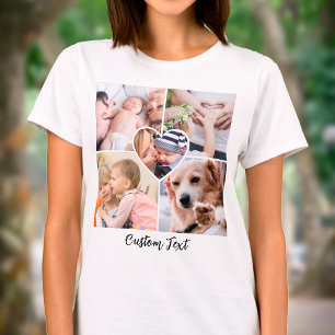 Familie Foto Collage Hart w / Script aangepaste te T-shirt