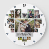 Familie Foto Collage Harten 17 Afbeeldingen Naam W Grote Klok (Voorkant)