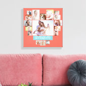 Familie Foto Collage Heart 17 Afbeeldingen Naam Ko Canvas Afdruk (Insitu (Woonkamer))