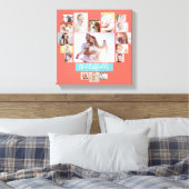 Familie Foto Collage Heart 17 Afbeeldingen Naam Ko Canvas Afdruk (Insitu (Slaapkamer))