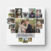 Familie Foto Collage Heart 17 Afbeeldingen Naam Wh Fotoplaat (Voorkant)