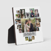 Familie Foto Collage Heart 17 Afbeeldingen Naam Wh Fotoplaat (Voorkant)
