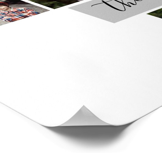 Familie Foto Collage Heart 17 Afbeeldingen Naam Wh Poster (Hoek)