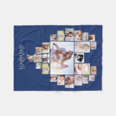 Familie Foto Collage Heart 25 Afbeeldingen Naam Bl Fleece Deken (Voorkant (Horizontaal))